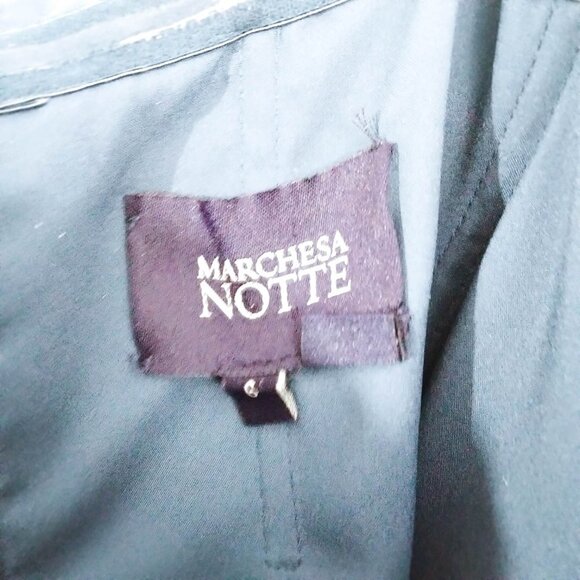 Marchesa Notte Strapless Navy Sequin Embellished Mikado Gown 6 - Picture 10 of 14